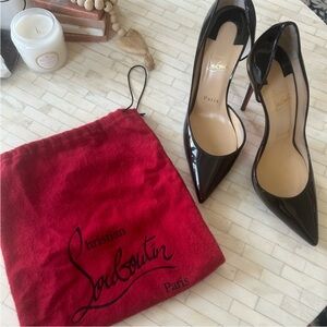 NEW UPDATE: Christian Louboutin Iriza 100 mm Black Patent Leather pump. Size 38